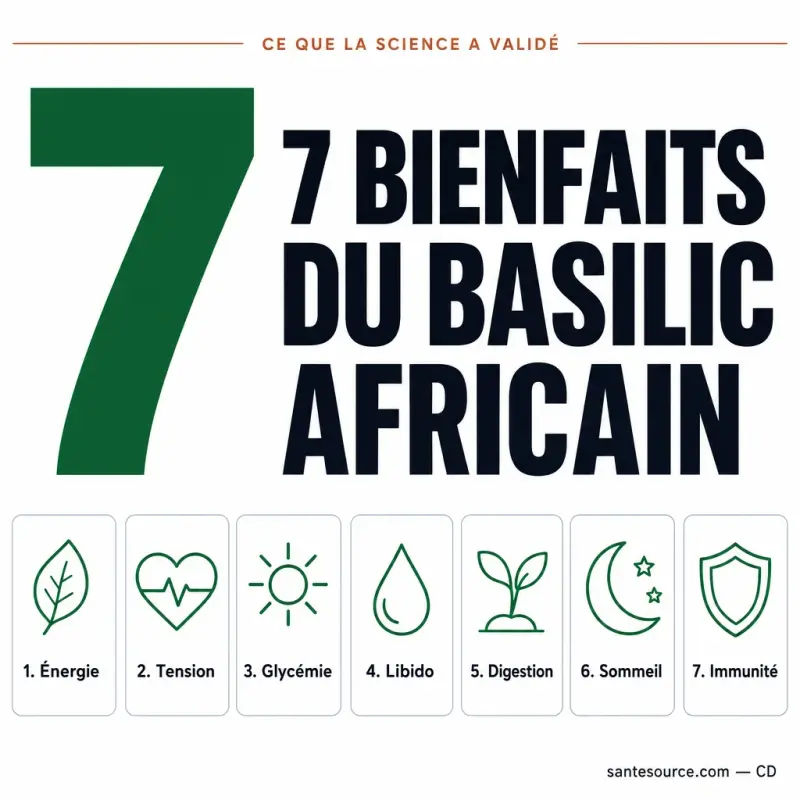 Recap des 7 bienfaits prouvés du basilic africain