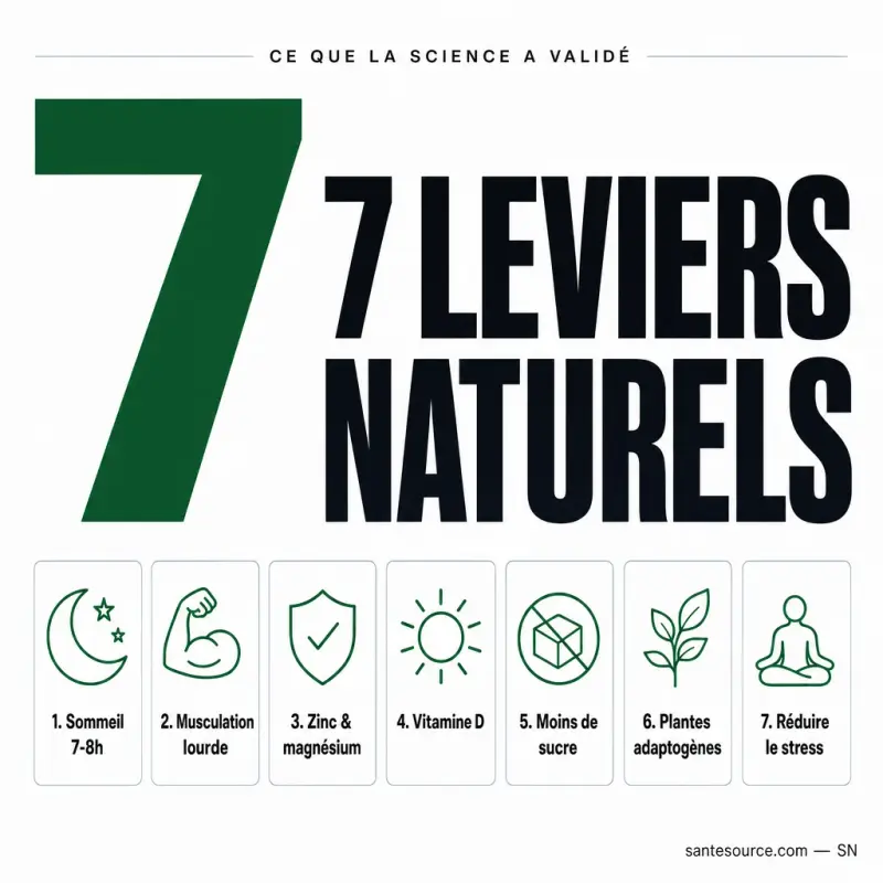 Recap des 7 leviers naturels pour soutenir la testostérone