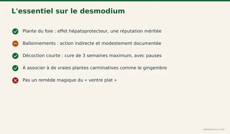Récapitulatif des points clés sur le desmodium et la digestion