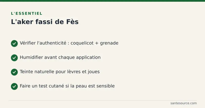 Récapitulatif : authenticité, application et précautions de l'aker fassi de Fès