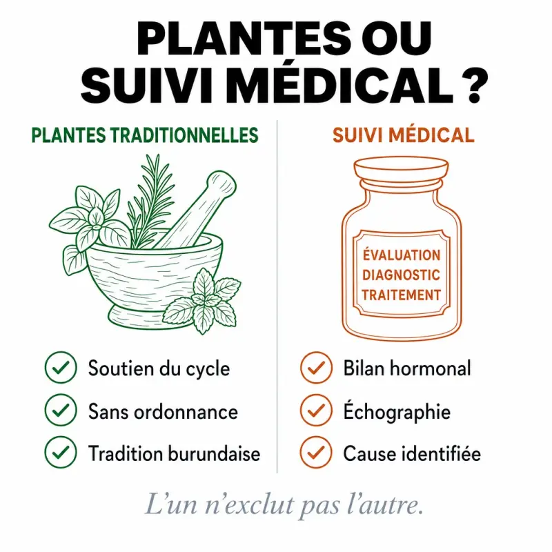 Comparaison entre plantes traditionnelles et suivi médical pour la fertilité