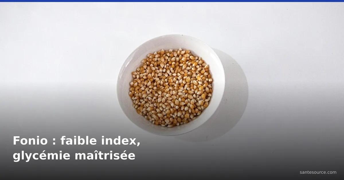 Bol de grains entiers de fonio, céréale à faible index glycémique adaptée au diabète