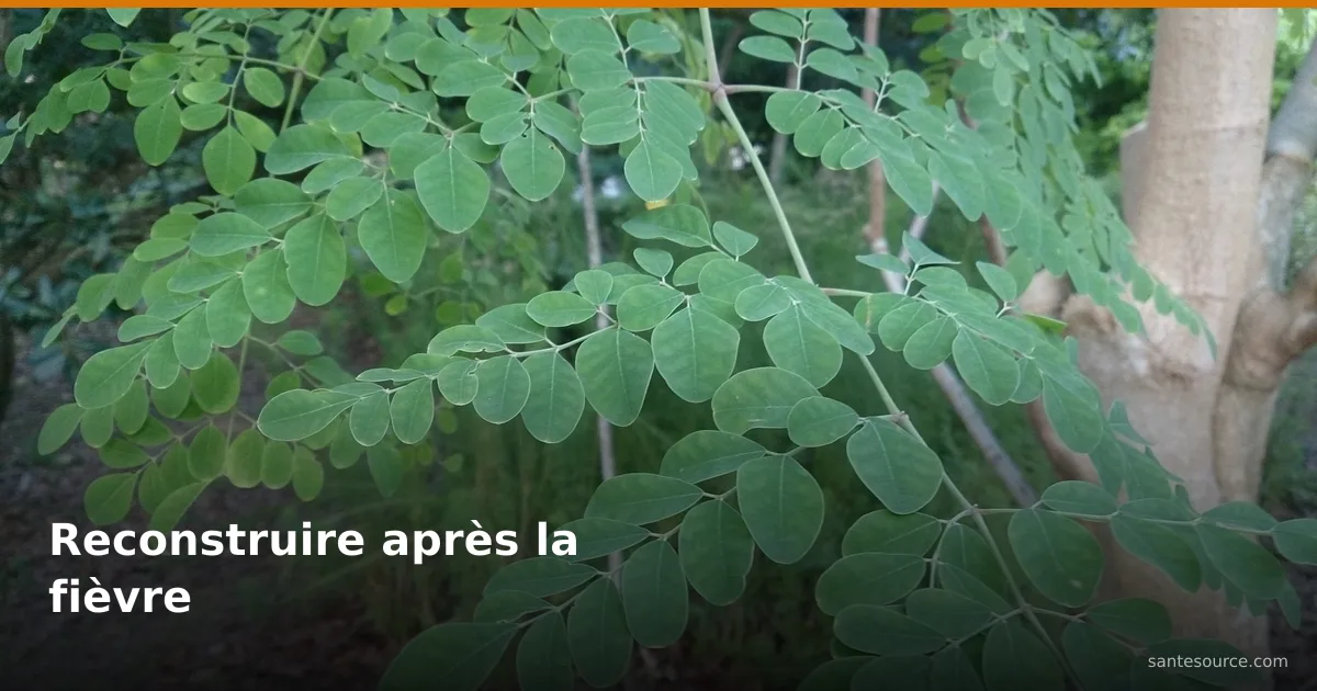 Feuillage frais de moringa, plante clé de la convalescence après un épisode fébrile en hivernage