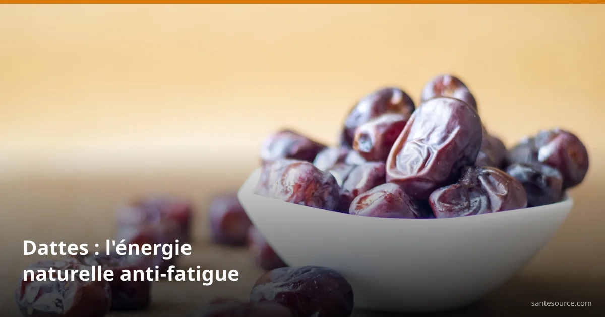 Dattes brunes dans un bol blanc, source d'energie naturelle contre la fatigue