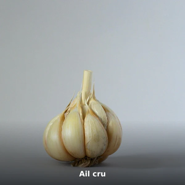 Photographie de Ail cru (Allium sativum), plante médicinale africaine de la phytothérapie traditionnelle