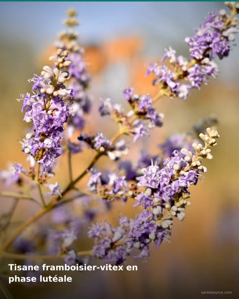 Préparation traditionnelle de tisane framboisier-vitex en phase lutéale, remède naturel africain pour soutenir santé féminine, ingrédients végétaux