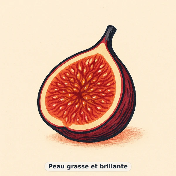 Illustration éditoriale du symptôme « Peau grasse et brillante » : métaphore visuelle apaisante évoquant un déséquilibre de beauté de la peau